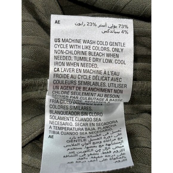 Bar III Womens Short Sleeve Ribbed Mock Neck Top M Side Button Detail Olive - Picture 7 of 11